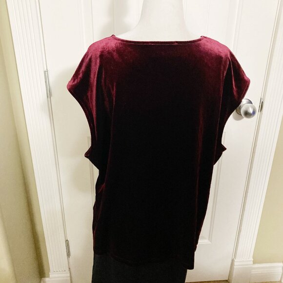 GUILLAUME Plus-size maroon velvet short-sleeve top ~ Goth XXL 2X XXXL 3X shirt - Picture 12 of 12